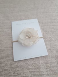 Haarelastiek |  Lace Flower Off-White Large (3 stuks)