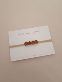 Haarband Mini pluche brown (3 stuks)