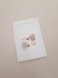 Heart clip Light Old Pink klein (3 stuks)