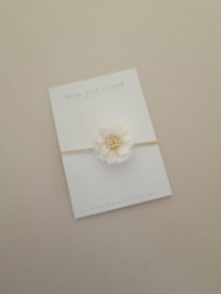 Haarelastiek |  Lace Flower Off-White Small (3 stuks)