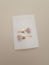 Heart clip Light Old Pink middel (3 stuks)