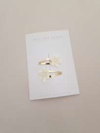 Bloss white flower clip klein (3 stuks)