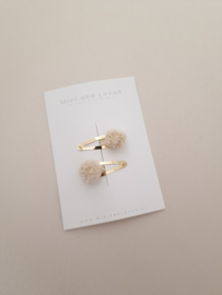 Pompom Beige klein (3 stuks)
