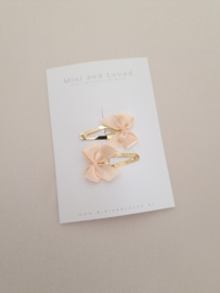 Little Bow light peach klein (3 stuks)
