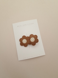 Flower Amélie Brown line middel (3 stuks)