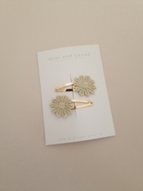 Golden Flower clip middel (3 stuks)