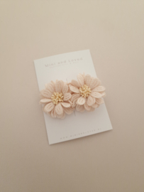 Beige Big Blossom groot (3 stuks)