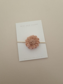 Haarelastiek |  Old Pink Woolly Flower (3 stuks)