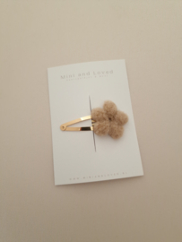 Pluche Flower dark clip groot (3 stuks)