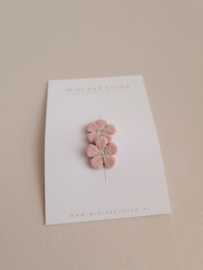 Antislip haarspeldje Pinky flower (3 stuks)