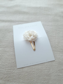 Lace Flower Off-white clip middel (3 stuks)