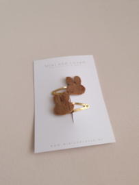 Mini Bunny clip brown klein (3 stuks)
