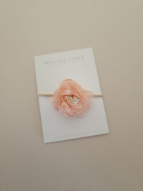 Haarelastiek |  Lace Flower Peach Large (3 stuks)
