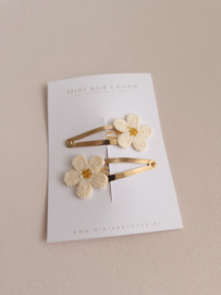 Crochet Madelief clip groot (3 stuks)