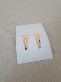 Bloss peach flower clip middel (3 stuks)