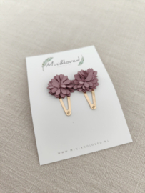 Purple flower clip klein (3 stuks)