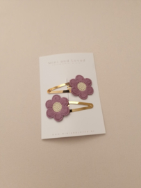 Flower Amélie Purple clip groot (3 stuks)
