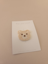 Antislip haarspeldje Beige Bear (3 stuks)