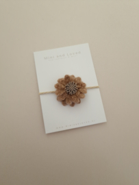 Haarelastiek | Brown Woolly Flower (3 stuks)