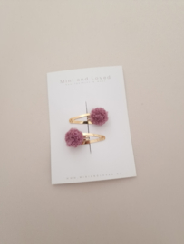 Pompom Aubergine klein (3 stuks)