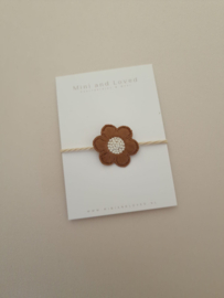 Haarelastiek | Flower Amélie Brown (3 stuks)