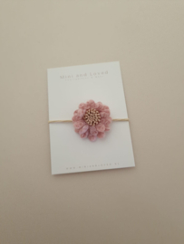 Haarelastiek | Pink Woolly Flower (3 stuks)