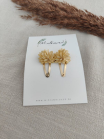 Yellow flower clip klein (3 stuks)