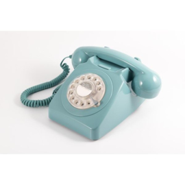 Seventies telefoon met draaischijf - blauw