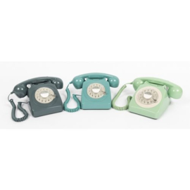 Seventies telefoon met draaischijf - groen