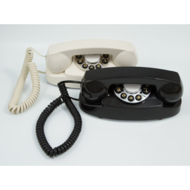 Sixties telefoon met druktoetsen - zwart