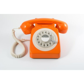 Seventies telefoon met draaischijf - oranje