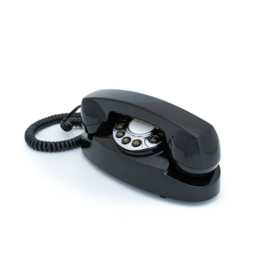 Sixties telefoon met druktoetsen - zwart