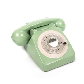 Seventies telefoon met draaischijf - groen