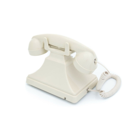 Twenties bakeliet-look telefoon met druktoetsen - ivoor