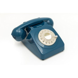 Seventies telefoon met draaischijf - blauw