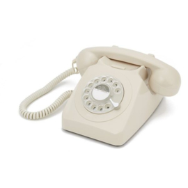 Seventies telefoon met draaischijf - beige