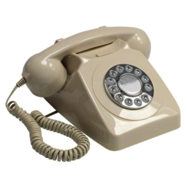 Seventies telefoon met druktoetsen - ivoor