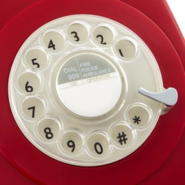 Seventies telefoon met draaischijf - rood