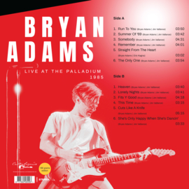 Bryan Adams - Live at the Palladium 1985 LP