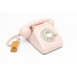 Seventies telefoon met draaischijf - roze