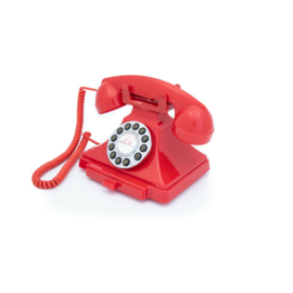 Twenties bakeliet-look telefoon met druktoetsen - rood