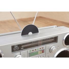 Jaren '80 stijl ghettoblaster met DAB+-radio, CD-speler, cassettedeck en bluetooth, zilver - GPO