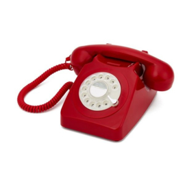 Seventies telefoon met draaischijf - rood