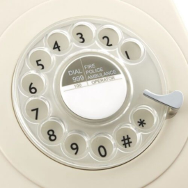 Seventies telefoon met draaischijf - beige