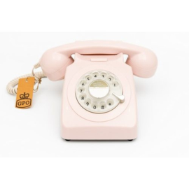 Seventies telefoon met draaischijf - roze