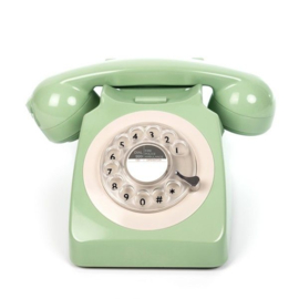 Seventies telefoon met draaischijf - groen