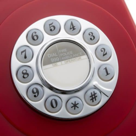 Seventies telefoon met druktoetsen - rood