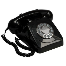 Seventies telefoon met SIP/VOIP technologie - zwart