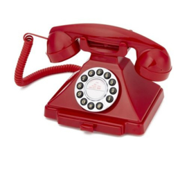 Twenties bakeliet-look telefoon met druktoetsen - rood