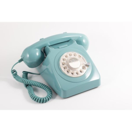 Seventies telefoon met draaischijf - blauw